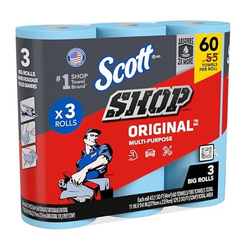 Scott Shop Towels Original 180-Count 11" x 9.4" Blue Shop Towels (3 Big Rolls) Deal