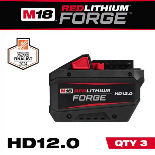 Milwaukee M18 18V Lithium-Ion REDLITHIUM FORGE HD 12.0 Ah Battery Pack 3-Pack Deal