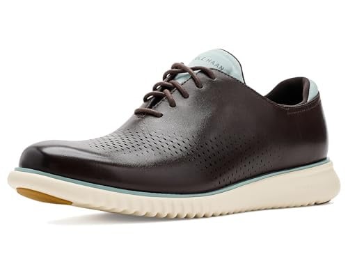 Cole Haan 2.Zerogrand Casual Lightweight Leather Laser Wingtip Oxford, Madeira/Cloud Blue, 8.5-M US Deal