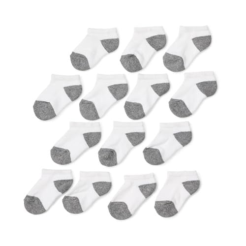 Amazon Essentials Unisex Kids' 14-Pack Low Cut Cushioned Socks