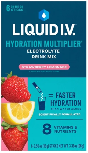 Liquid I.V. Strawberry Lemonade Hydration Multiplier Powdered Electrolyte Drink Mix 6-count Deal