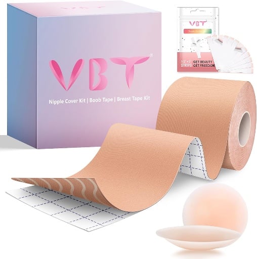 2 Pcs Silicone Breast Tape Reusable Adhesive Deal