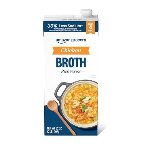 Amazon Grocery Chicken Broth 32 Oz 35% Less Sodium