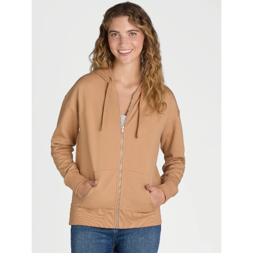 Time and Tru Women's Zip Up Fleece Jacket with Hood
