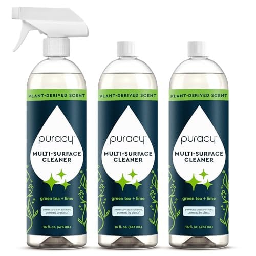 Puracy All Purpose Cleaner Spray (Green Tea & Lime, 16 fl oz, 3 Pack)