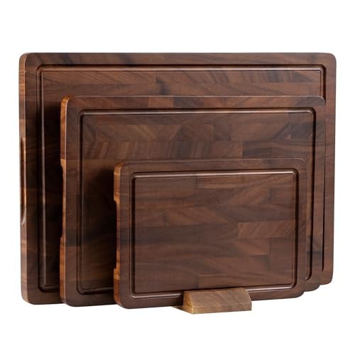 THETCHRY Walnut Wood End Grain Cutting Board Set