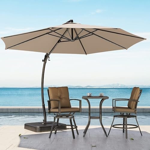 LAUSAINT HOME Patio Cantilever Umbrella with Base Deal