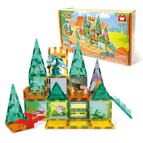 W WISE BLOCK Magnetic Tiles with Tino Dinosaur Transformable Toy Deal