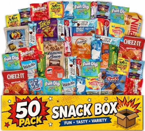 Snack Variety Care Package Gift Box 50 Count Deal
