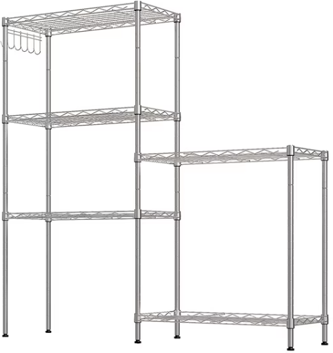 Ktaxon 60"x22"x12" Heavy Duty 5-Tier Wire Shelving Rack, Adjustable Shelf Storage (Silver)