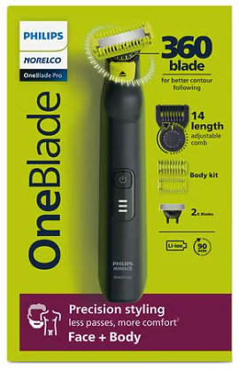 Philips Norelco OneBlade 360 Pro Hybrid Face & Body Electric Trimmer