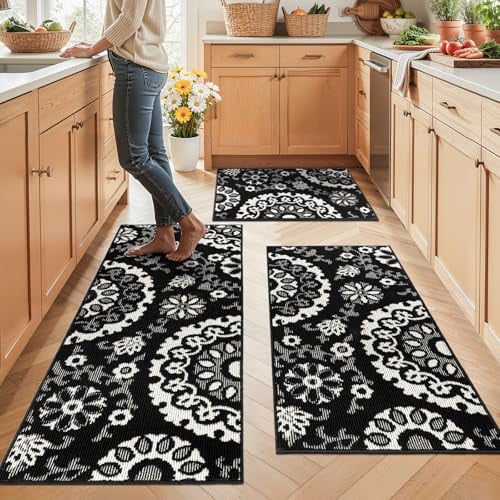 Yamaziot 3-Piece Non-Slip Washable Kitchen Rug Set (2'x3'+2'x4'+2'x5')