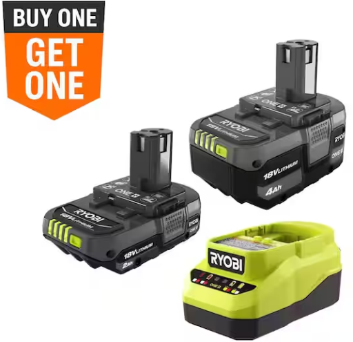 RYOBI ONE+ 18V Starter Kit w/ 2.0Ah & 4.0Ah Battery & Charger & FREE Bonus Tool
