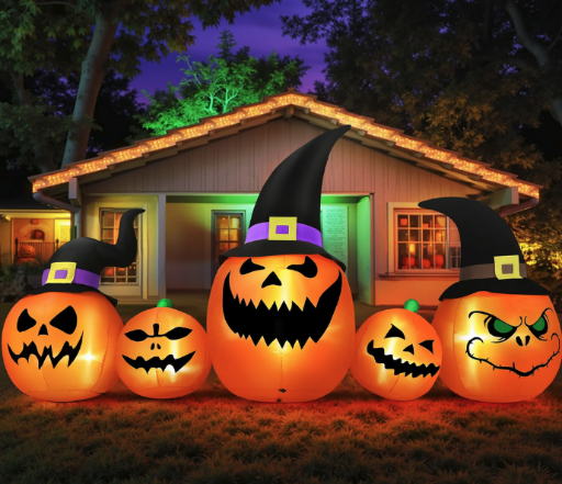 Firstness 8ft Halloween Inflatable Five Pumpkins