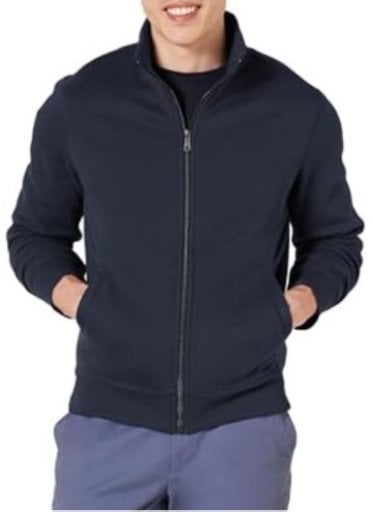 Amazon Essentials Men's Fleece Zip Up Mock Neck Sweatshirt