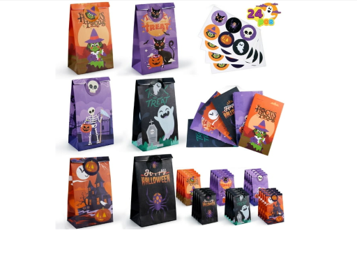 Joyfy Halloween Pumpkin Leaf Bags 6-Pcs