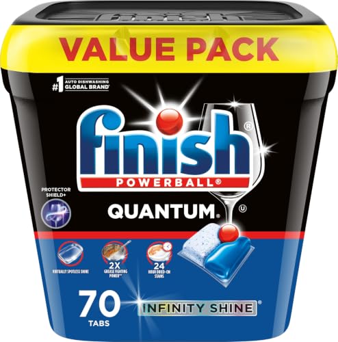 Finish Quantum Infinity Shine Dishwasher Pods 70 Count & JetDry 23oz 3-Pack Deal