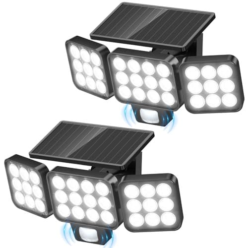 WdtPro Solar Lights Outdoor Flood Light 3500LM 3 Heads (2-Pack) Deal
