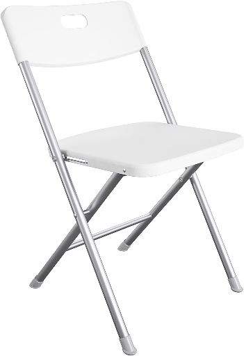 Mainstays Resin Seat & Back Folding Chair, White Deal