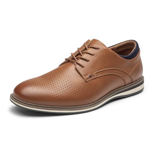 Rihero Men's Brown Casual Dress Oxford Shoes Business Formal Size 11