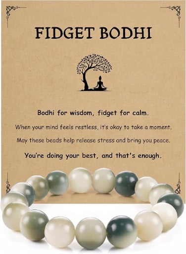 Natural Bodhi Fidget Bracelets White and Green Deal