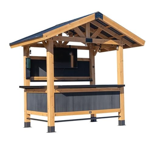 Backyard Discovery Palisade 9' x 6' Cedar Wood Outdoor Bar Set with Galvanized Steel Roof Deal