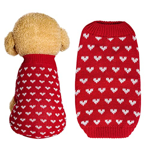 Dog Knitted Heart Sweater