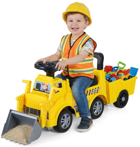 2-in-1 Ride on Excavator with Detachable Trailer Shovel Deal