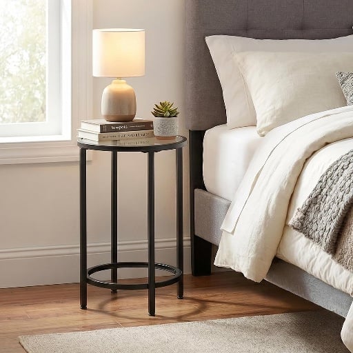 Yaheetech 16'' Round Glass End Table