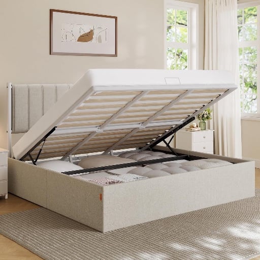 VASAGLE Lift Up Storage Bed Frame King Size Deal