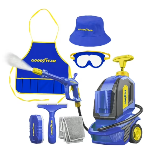 Goodyear 7-Piece Toddlers' Role Play Water Pressure Car Cleaner Set (Blue)