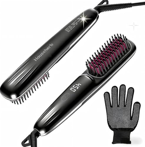 2-in-1 Hot Comb & Straightening Brush w/ 9 Temp Settings
