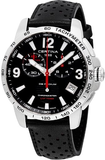 CERTINA DS Podium Chronograph Lap Timer Black Dial Men's Watch