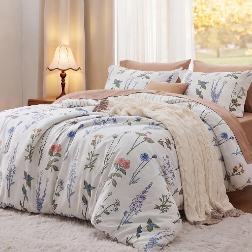 Bedsure Floral Comforter Set