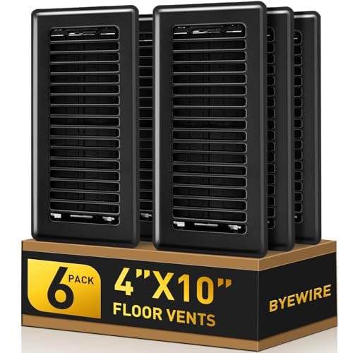 BYEWIRE Steel Floor Register Vent Covers 6-Pack 4" x 10"