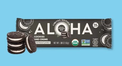 Aloha Organic Cookies and Creme Protein Bars 12-Pack Deal