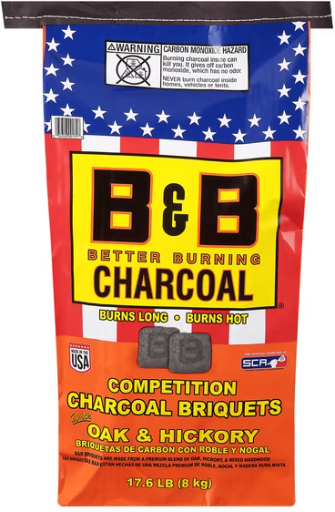 B&B Charcoal Competition Oak Charcoal Briquets 17.6 Pound Deal