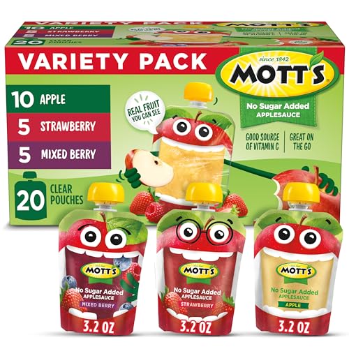 Mott's No Sugar Added Applesauce Variety Pack 20-Pack