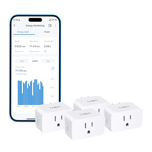 4-Pack TP-Link Tapo Wi-Fi Mini Smart Energy Monitoring Plug