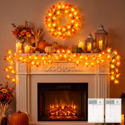 Brightown Fall Garland with Lights - 2 Pack Deal