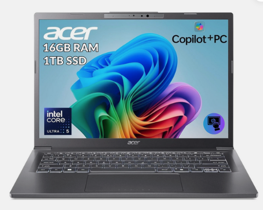 Acer Aspire 14 AI Touch Laptop Intel Ultra 5 16GB LPDDR5 1TB SSD, Certified - Refurbished Deal