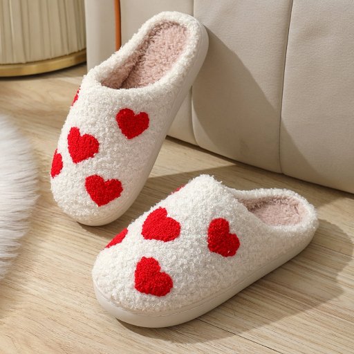 BERANMEY Cute Valentine's Day Heart Slippers for Women