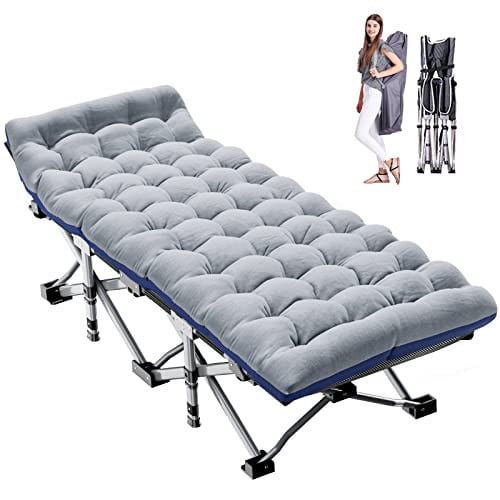 ABORON 1200D Portable Folding Camping Cot w/ 2-Sided Mattress 75" x 28"