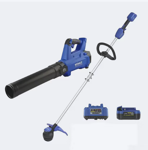 Kobalt 24-volt Cordless String Trimmer and Leaf Blower Combo Kit 4 Ah Deal