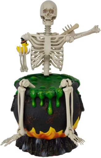 Way To Celebrate Animated Skeleton in Cauldron Halloween Outdoor Decor, 43 in