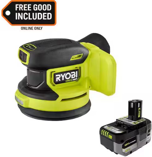 RYOBI ONE+ HP 18V Brushless Cordless Compact Random Orbit Sander with 4.0 Ah Battery