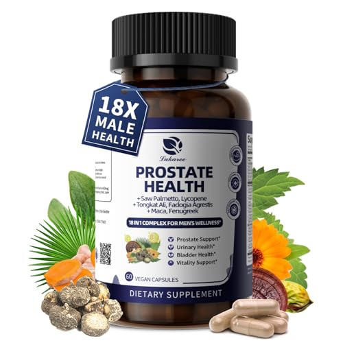 Prostate Health Supplements for Men - 18 in 1 Saw Palmetto with Pumpkin Seed & Nettle