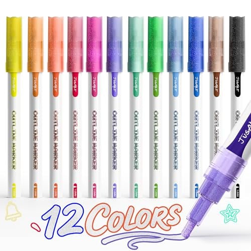 JustArt Outline Metallic Shimmer Sparkle Markers 12-Count Deal