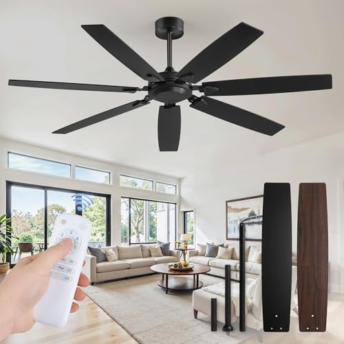 Fanbulous 62 Inch Ceiling Fan with 6-Speed Remote, No Light