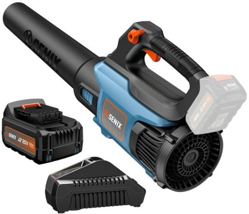 SENIX 20V Max Cordless Brushless Leaf Blower with 5.0Ah Battery